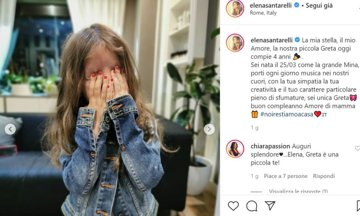 La Bimba Di Elena Santarelli Compie 4 Anni Su Instagram Mamme A Spillo